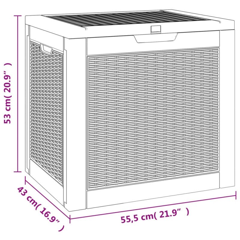 vidaXL Záhradný úložný box čierny 55,5x43x53 cm polypropylén