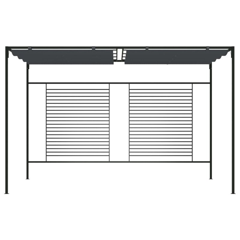 vidaXL Altánok so zaťahovacou strieškou 4x3x2,3 m antracitový 180 g/m²