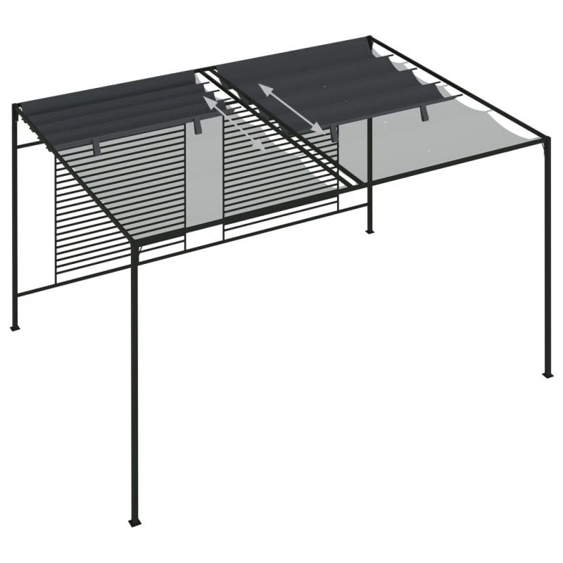 vidaXL Altánok so zaťahovacou strieškou 4x3x2,3 m antracitový 180 g/m²