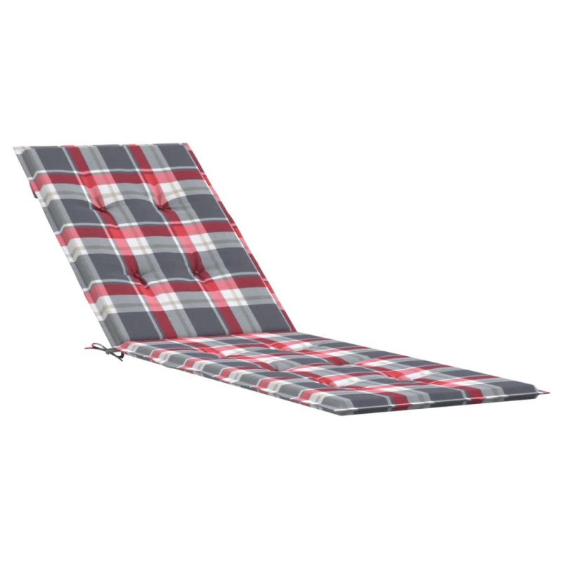 vidaXL Podložka na kreslo na terasu, červené kocky (75+105)x50x3 cm