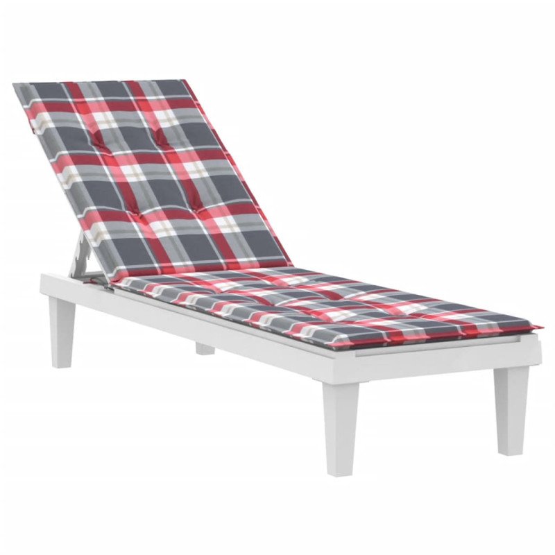 vidaXL Podložka na kreslo na terasu, červené kocky (75+105)x50x3 cm