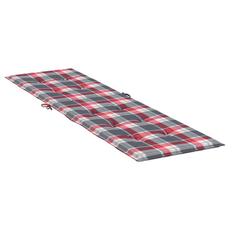 vidaXL Podložka na kreslo na terasu, červené kocky (75+105)x50x3 cm