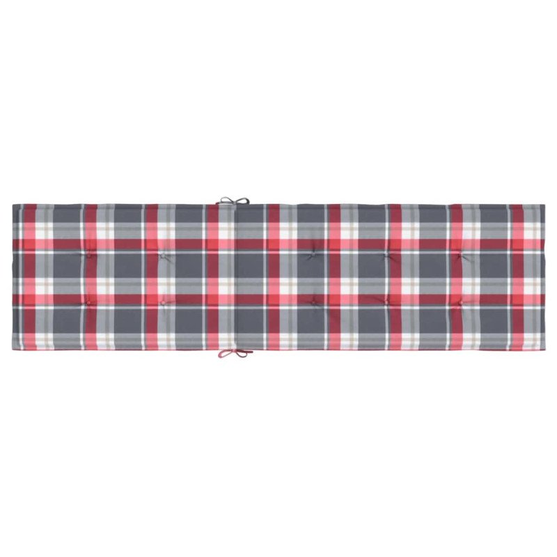 vidaXL Podložka na kreslo na terasu, červené kocky (75+105)x50x3 cm