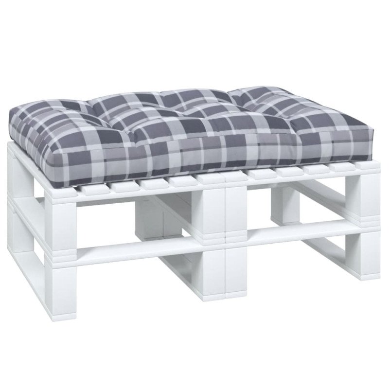 vidaXL Podložka na paletový nábytok, sivé kocky 120x80x12 cm, látka