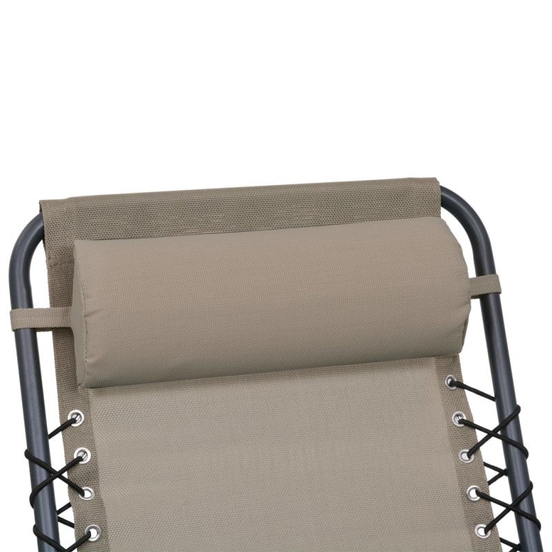 vidaXL Opierka hlavy na ležadlo sivohnedá 40x7,5x15 cm textilén