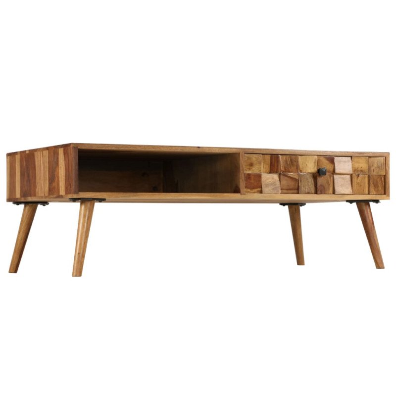 vidaXL Konferenčný stolík, sheeshamové drevo s medovou povrchovou úpravou 110x50x37 cm