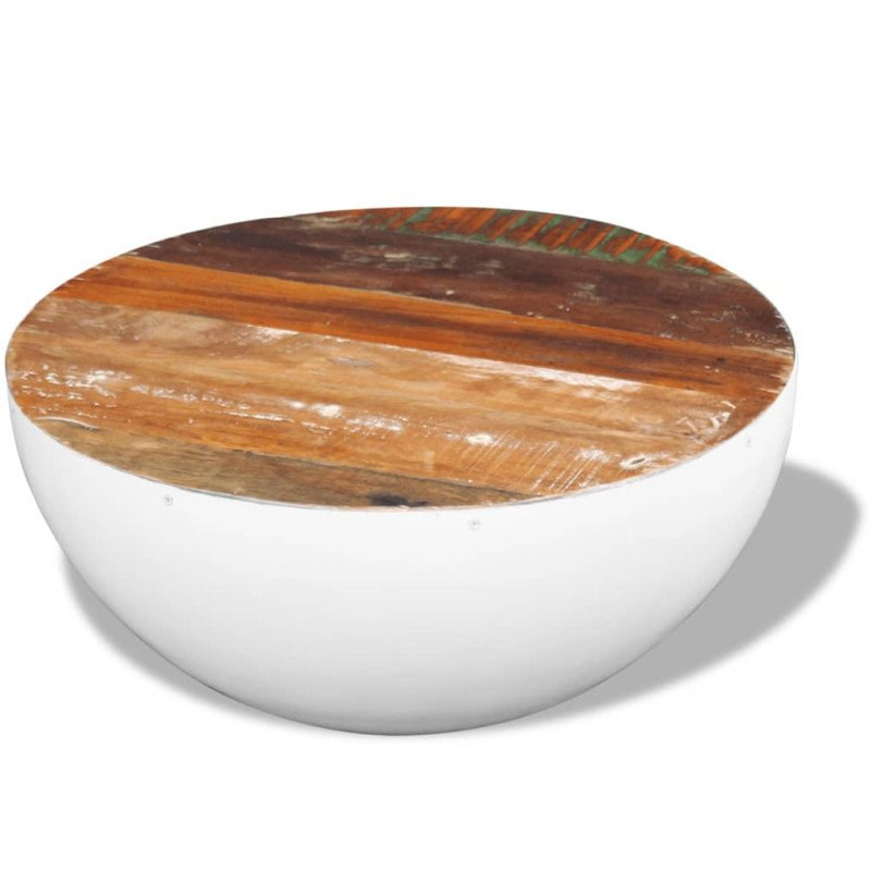 vidaXL Konferenčný stolík v tvare misky, recyklovaný masív 60x60x30 cm