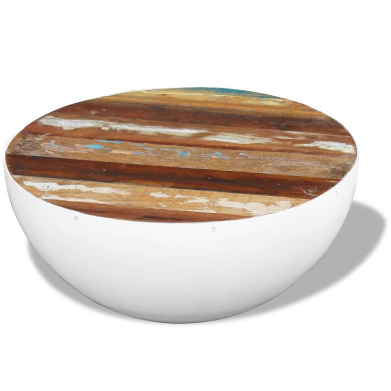vidaXL Konferenčný stolík v tvare misky, recyklovaný masív 60x60x30 cm