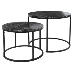 H&S Collection 2-dielna súprava bočných stolíkov čierna