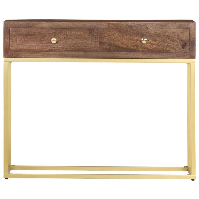 vidaXL Konzolový stolík 90x30x75 cm masívne mangovníkové drevo