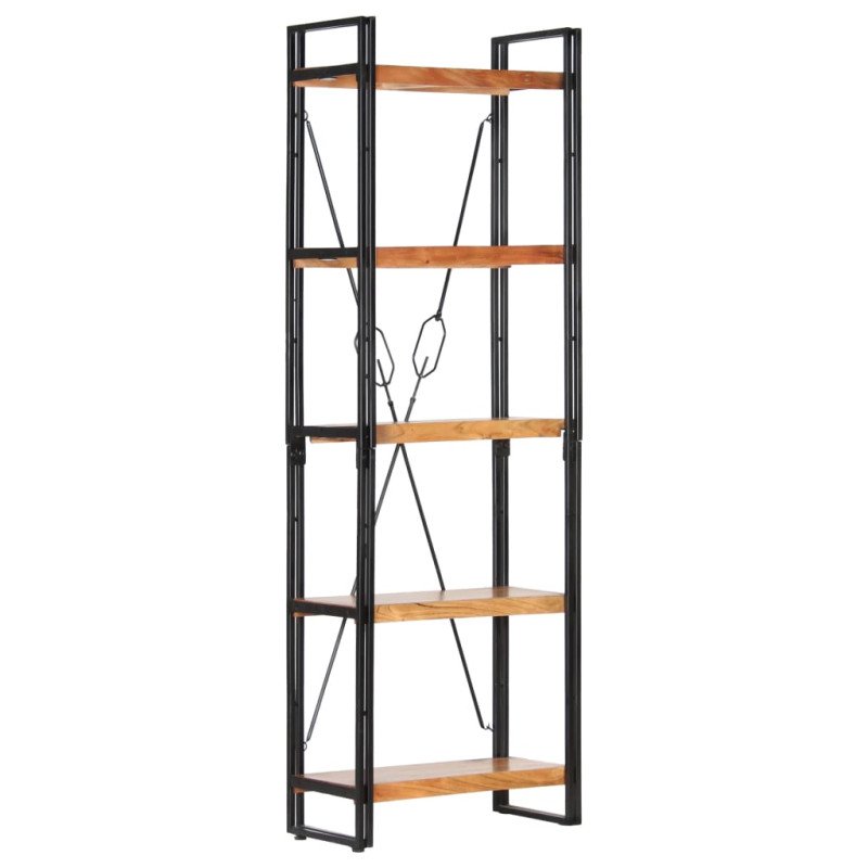 vidaXL Knižnica s 5 policami 60x30x180 cm akáciový masív