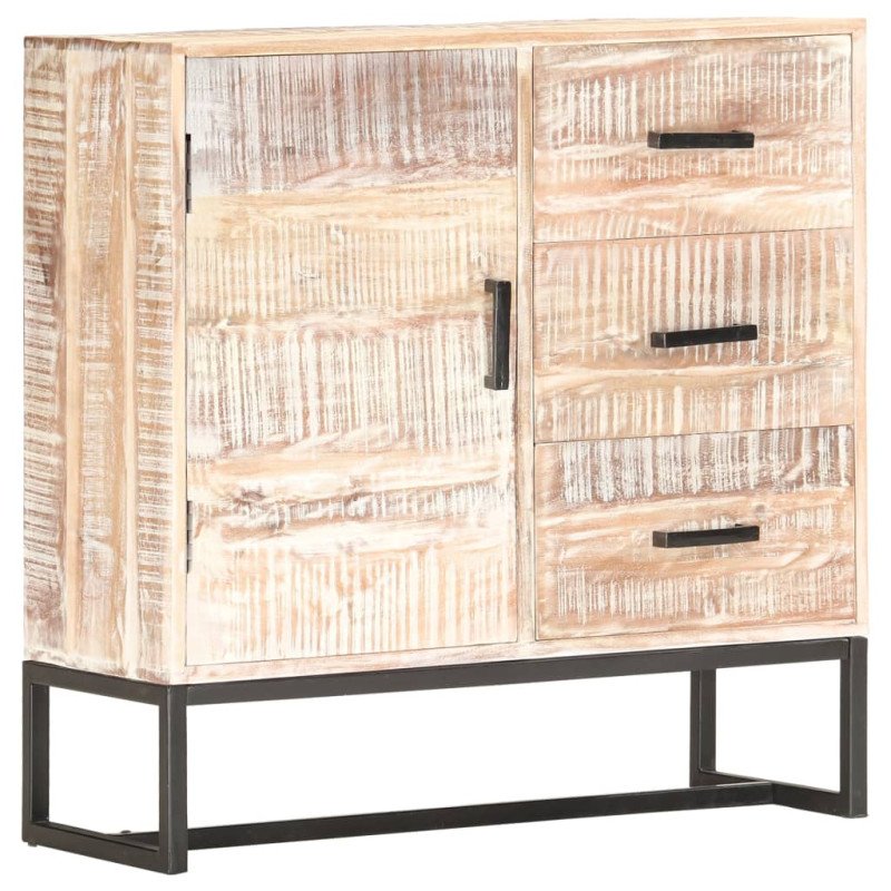 vidaXL Komoda biela 73x30x75 cm akáciový masív