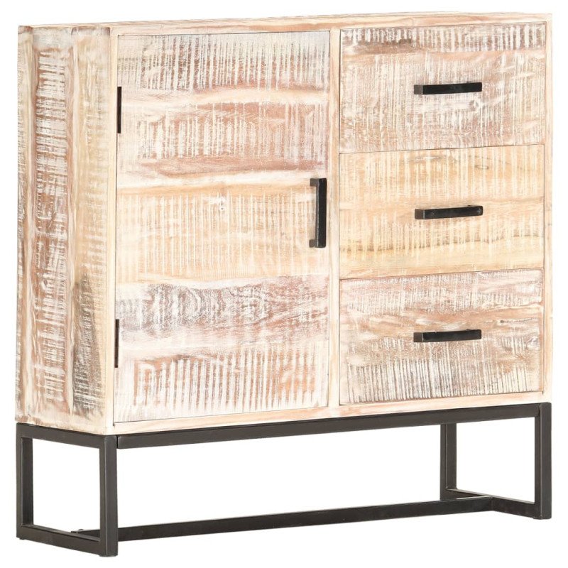 vidaXL Komoda biela 73x30x75 cm akáciový masív
