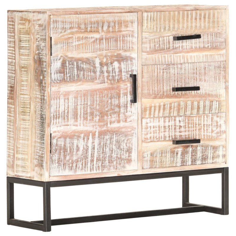 vidaXL Komoda biela 73x30x75 cm akáciový masív