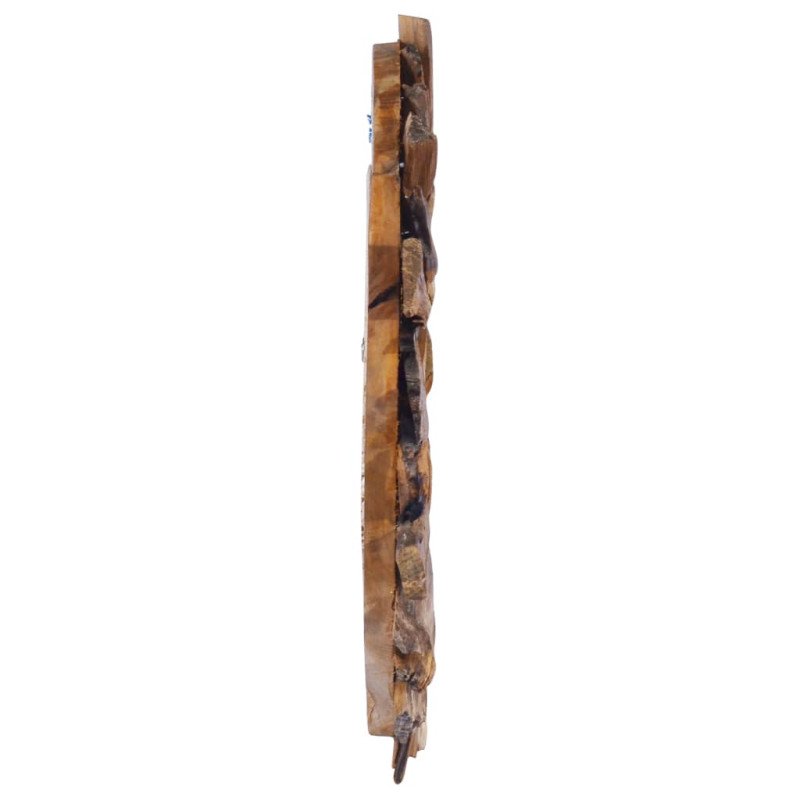 vidaXL Nástenné zrkadlo 40 cm okrúhle teakové drevo