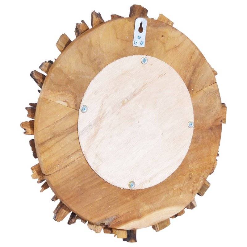 vidaXL Nástenné zrkadlo 40 cm okrúhle teakové drevo