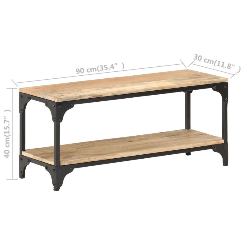 vidaXL Konferenčný stolík 90x30x40 cm mangovníkový masív