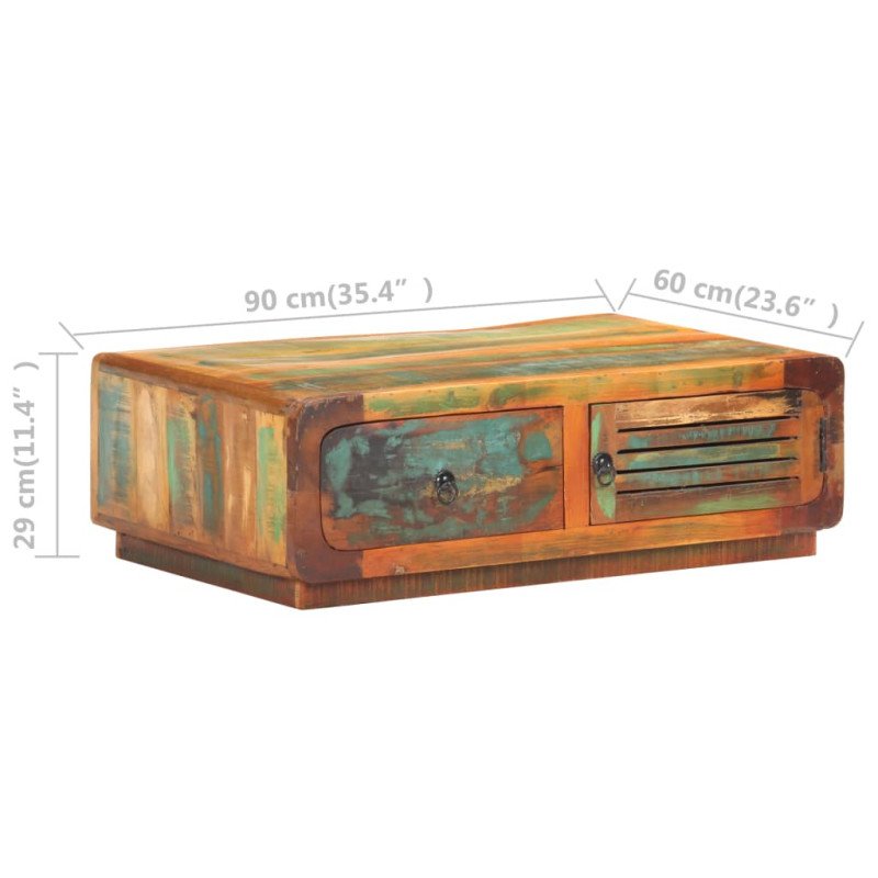 vidaXL Konferenčný stolík 90x60x29 cm, recyklovaný masív