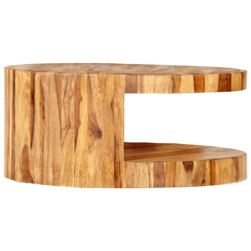 vidaXL Okrúhly konferenčný stolík 65x30 cm sheeshamový masív