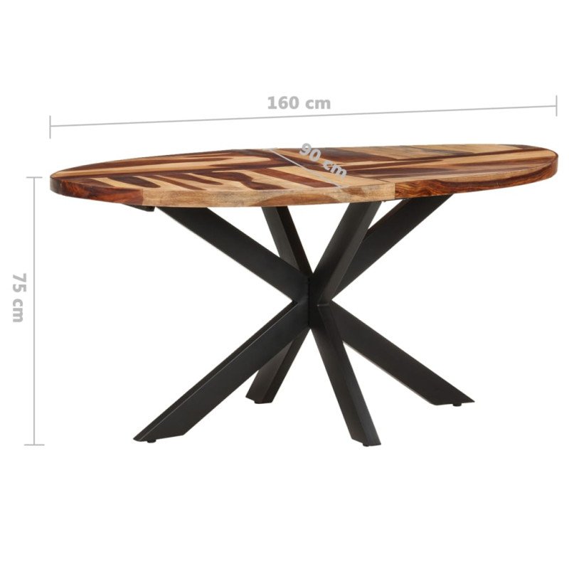 vidaXL Jedálenský stôl 160x90x75 cm masívne akáciové drevo so sheeshamovou povrchovou úpravou 