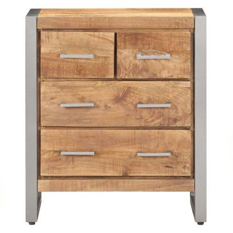 vidaXL Komoda 60x35x70 cm surové mangovníkové drevo