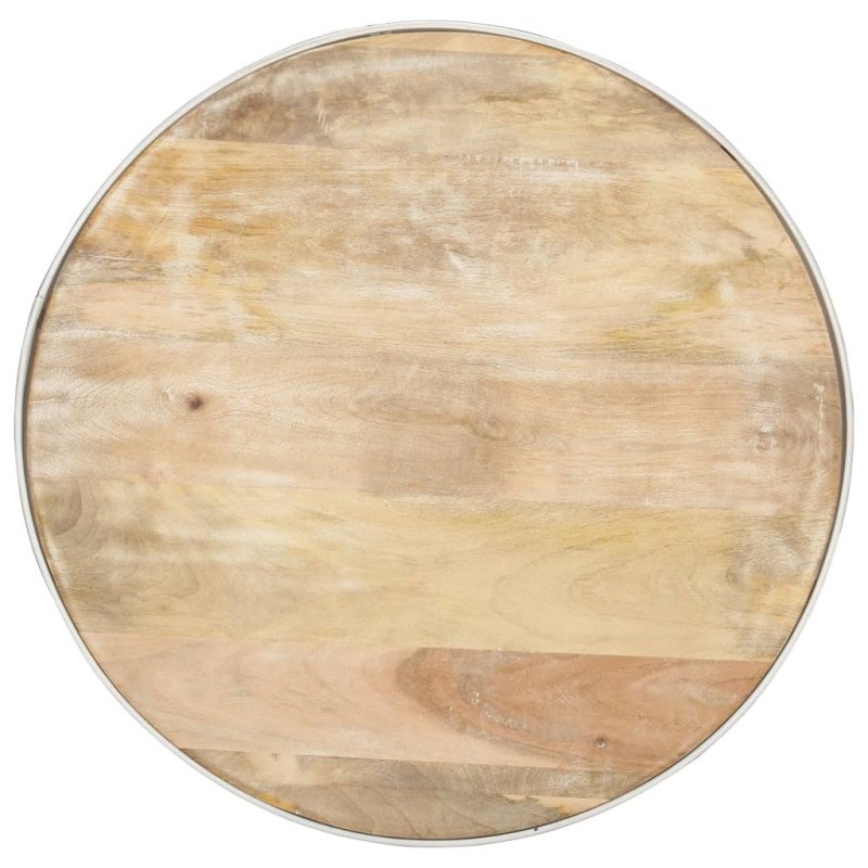 vidaXL Konferenčný stolík biely 68x68x36 cm masívne mangovníkové drevo