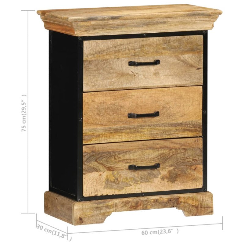 vidaXL Skrinka so zásuvkami 60x30x75 cm masívne mangovníkové drevo 
