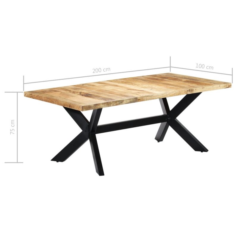 vidaXL Jedálenský stôl 200x100x75 cm masívne mangovníkové drevo