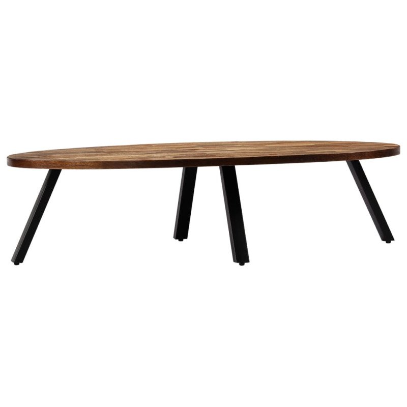 vidaXL Konferenčný stolík, recyklované teakové drevo oválny 120x60x30 cm