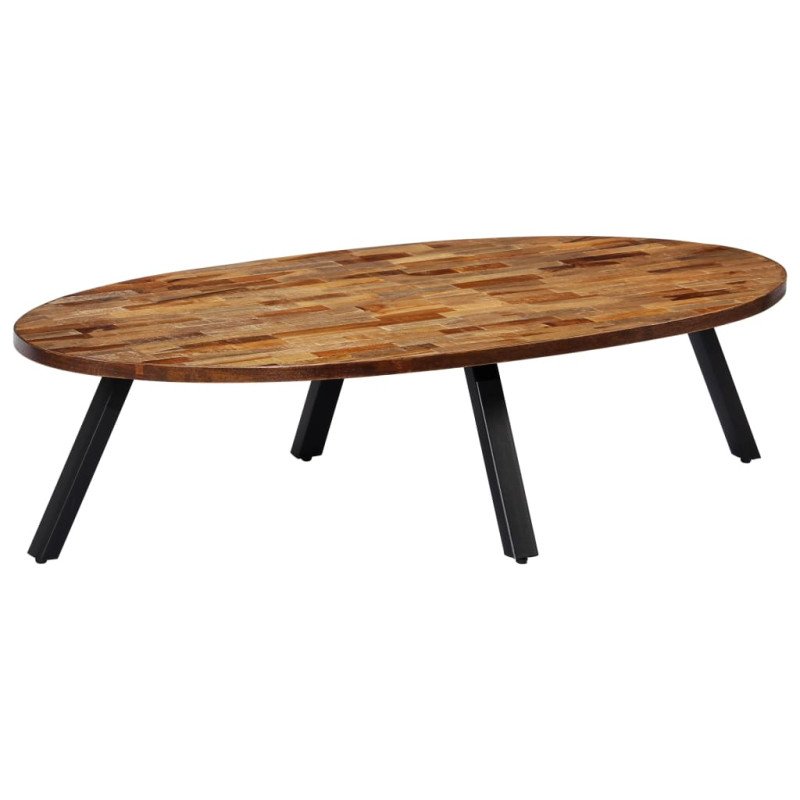 vidaXL Konferenčný stolík, recyklované teakové drevo oválny 120x60x30 cm