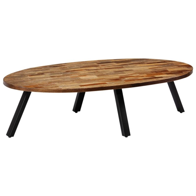 vidaXL Konferenčný stolík, recyklované teakové drevo oválny 120x60x30 cm