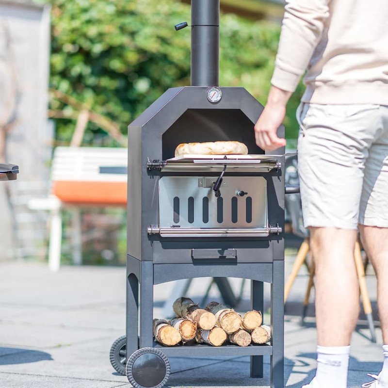 RedFire Vonkajšia pec na pizzu Lorenzo, čierna LOR17 