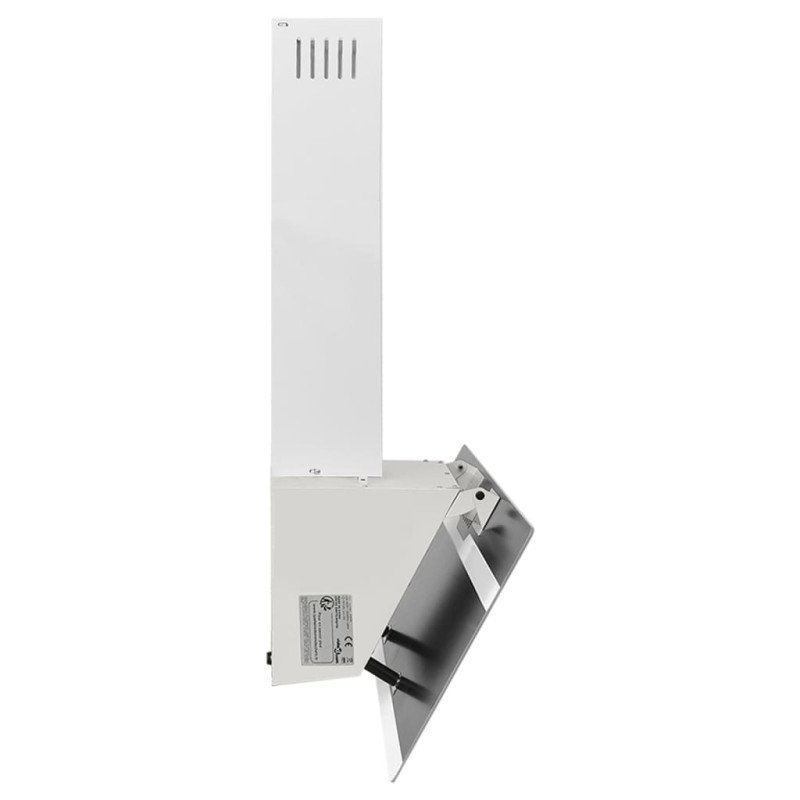 vidaXL Nástenný digestor 90 cm oceľ a tvrdené sklo biely