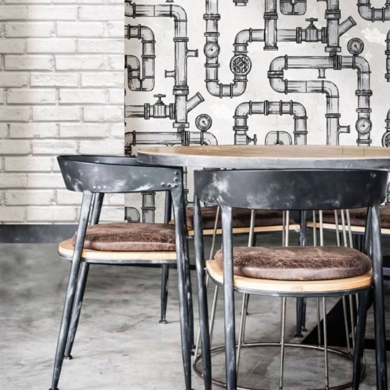 Noordwand Tapeta Urban Friends & Coffee Bricks, sivá a biela