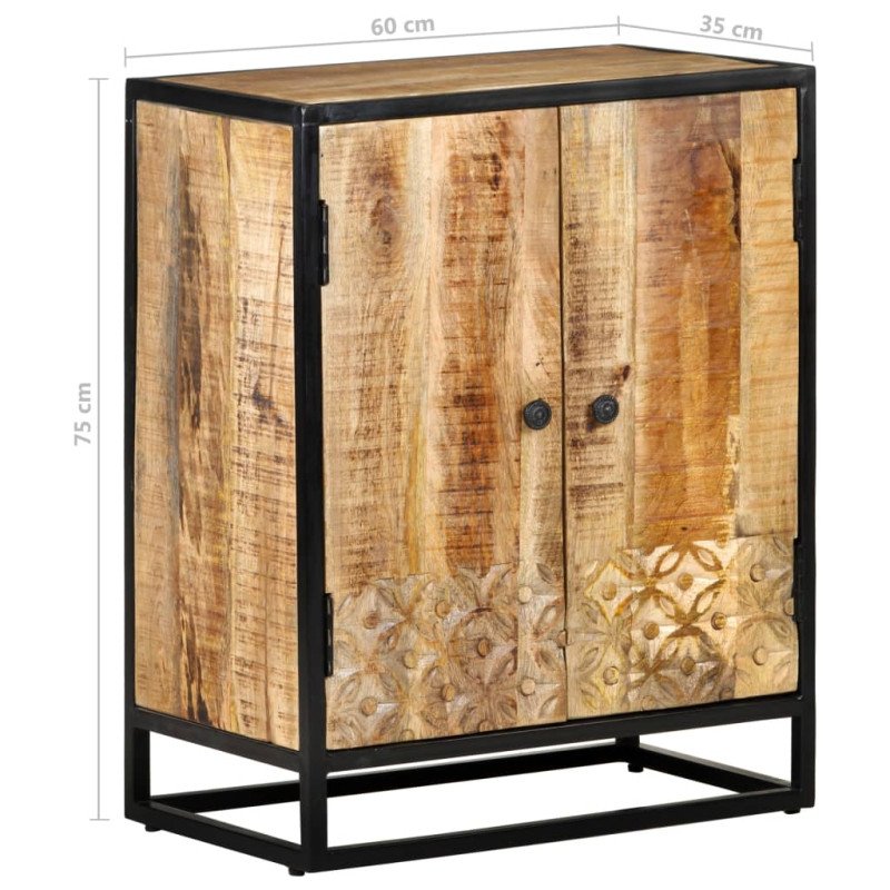 vidaXL Ručne vyrezávaná komoda 60x35x75 cm masívne mangovníkové drevo