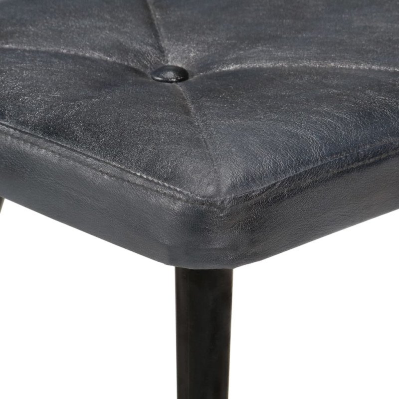 vidaXL Kreslo wingback s podnožkou sivé pravá koža