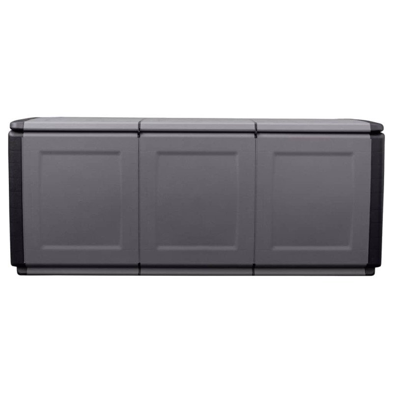 vidaXL Záhradný úložný box 138x53x57 cm 330 l tmavosivá a čierna
