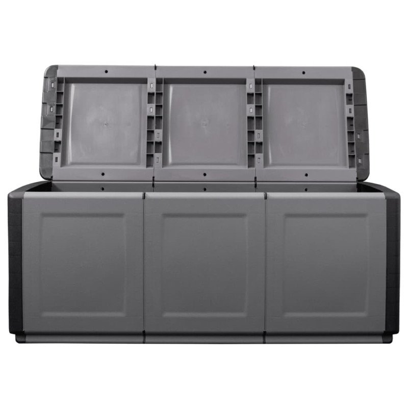 vidaXL Záhradný úložný box 138x53x57 cm 330 l tmavosivá a čierna