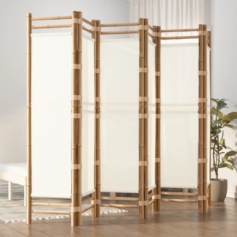 vidaXL Skladací 6-panelový paraván 240 cm bambus a plátno