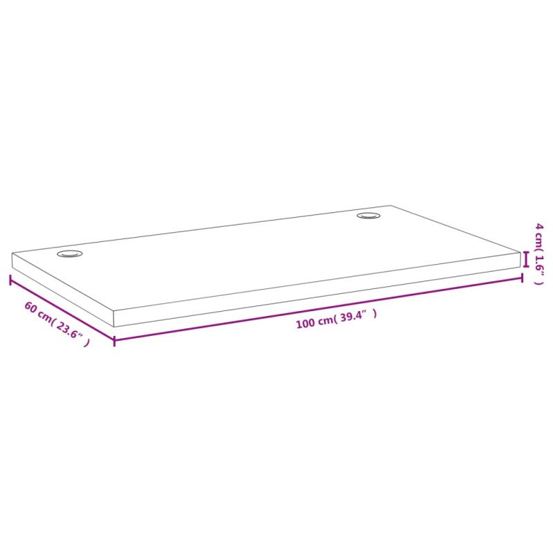 vidaXL Doska stola 100x60x4 cm bambus