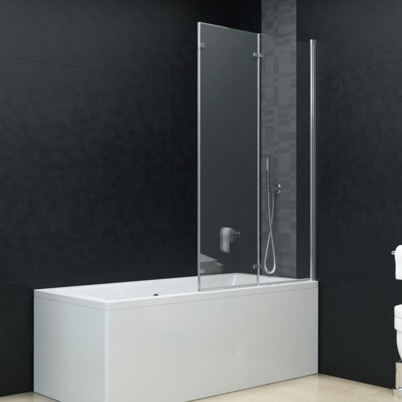 vidaXL Skladací sprchový kút 3 panely 130x138 cm ESG
