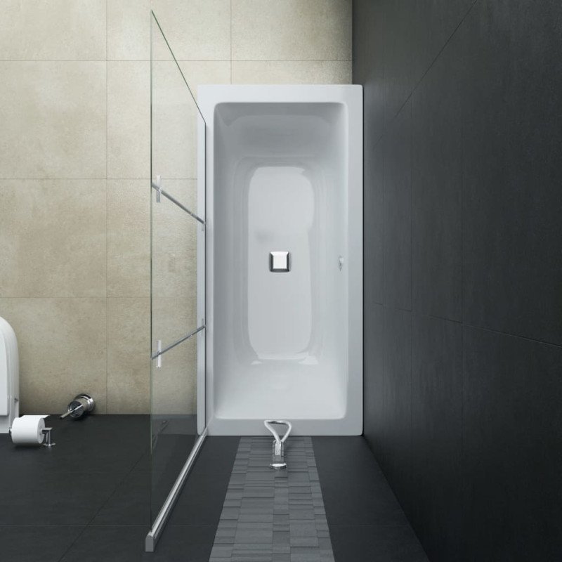 vidaXL Skladací sprchový kút 3 panely 130x138 cm ESG