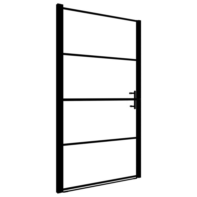 vidaXL Sprchové dvere nepriehľadné tvrdené sklo 100x178 cm čierne
