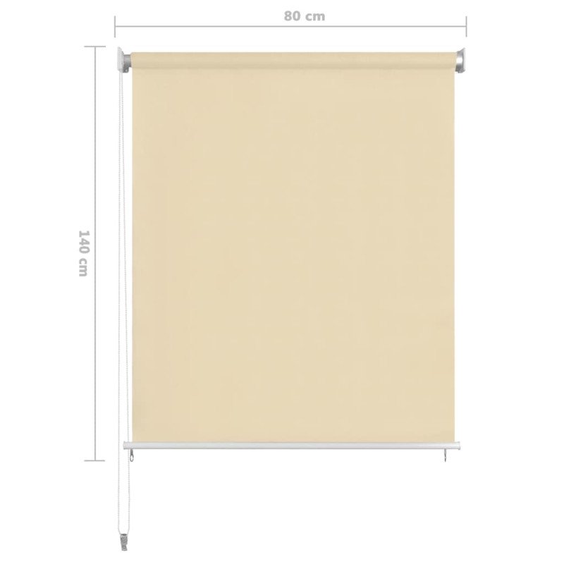 vidaXL Vonkajšia zatemňovacia roleta krémová 80x140 cm HDPE
