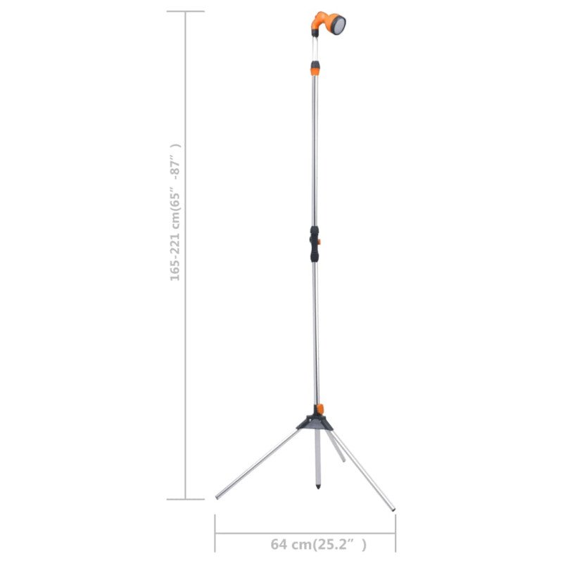 vidaXL Záhradná sprcha s trojnožkou 221 cm hliníková 