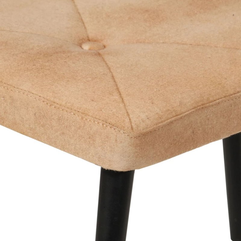 vidaXL Kreslo wingback s podnožkou krémové plátno