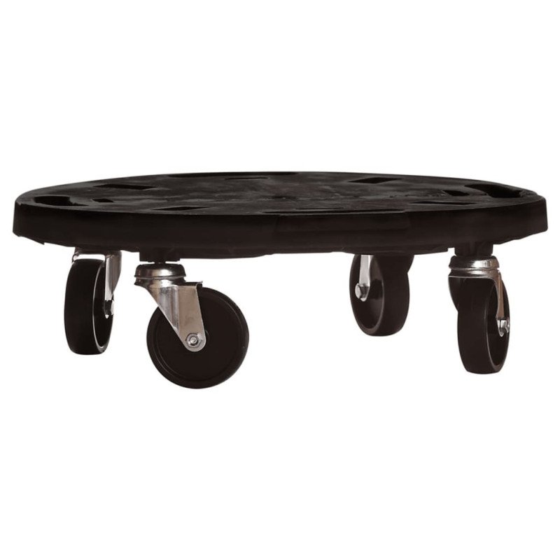 vidaXL Vozík na rastliny s kolieskami priemer 40 cm čierny 275 kg