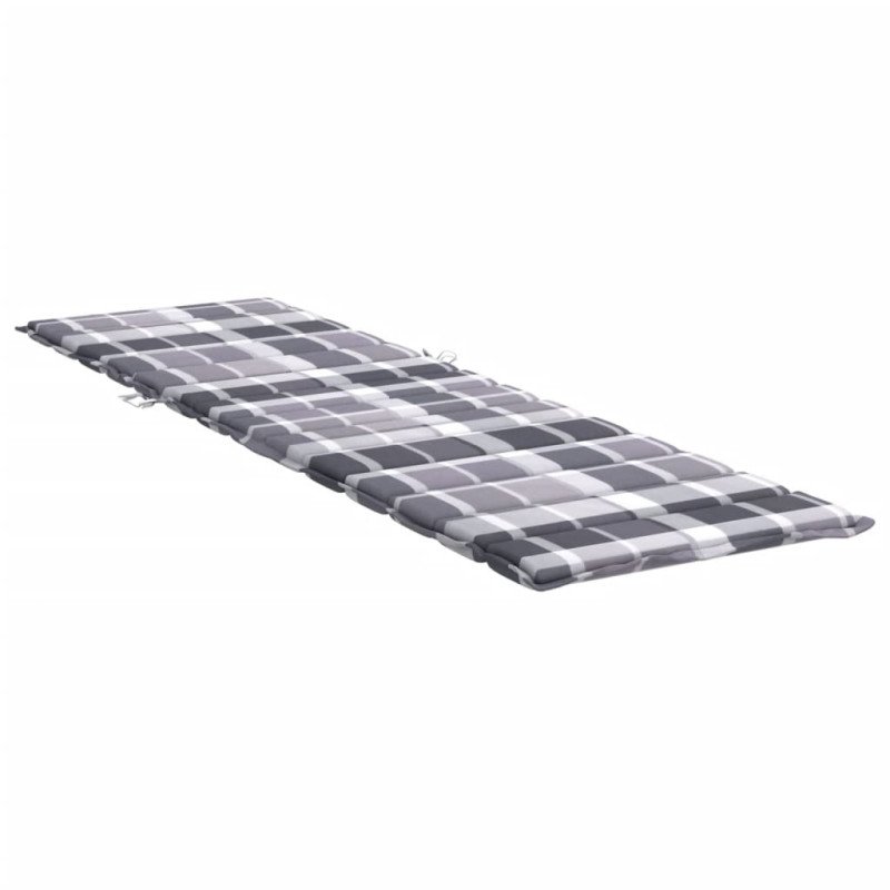 vidaXL Podložka na ležadlo, sivé kocky 200x50x3 cm, oxfordská látka