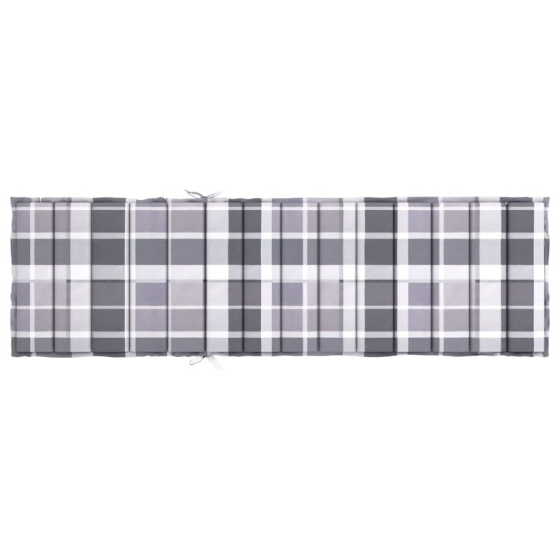 vidaXL Podložka na ležadlo, sivé kocky 200x50x3 cm, oxfordská látka