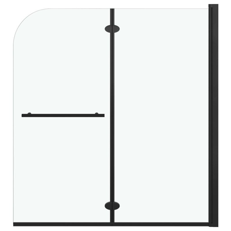 vidaXL Skladací sprchový kút 2 panely 120x140 cm ESG čierny